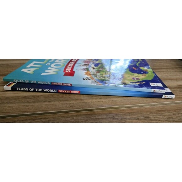 2 Sticker Books- Flags Of The World & Atlas Of The World Sticker Book Lot Of 2 - Picture 7 of 16